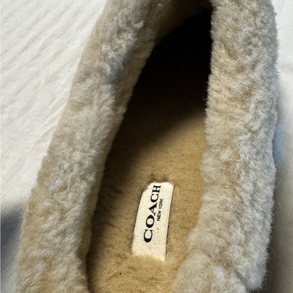 COACH Cecilia Women's Tan Shearling Slip-On Clogs - Picture 4 of 5
